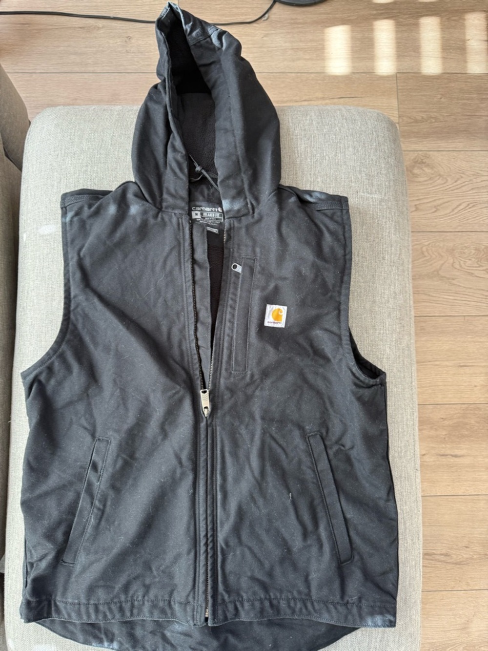 Carhartt Black Fleece-Lined Hooded Jacket